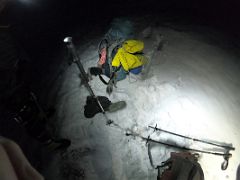 03A Preparing our crampons in the dark at crampon point on the way to Ak-Sai Travel Lenin Peak Camp 2 5400m DCIM\100GOPRO\G0010183.JPG